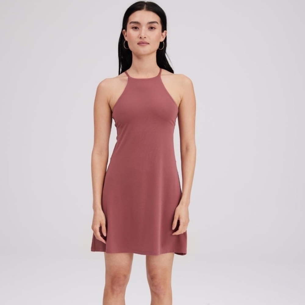 Girlfriend Collective Naomi Workout Dress in Fig size Small